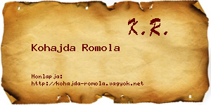 Kohajda Romola névjegykártya
